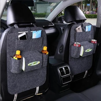 Чанта за съхранение на задната седалка на колата, органайзер, чанта за съхранение с множество джобове, кутия за салфетки, Чаши, Органайзер за окачване на автомобилни аксесоари