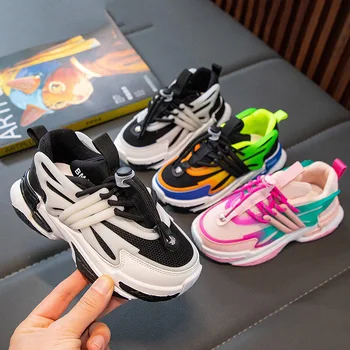 Спортни обувки за момичета, Пролетта 2023, Нова детска Окото Модни Ежедневни обувки За момчета, Удобни маратонки за бягане, Размер 26-37