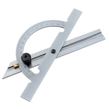 1 бр. Инструмент за измерване на ъгъла на наклона гама от въглеродна стомана, Сребрист Метал, 100x150 мм, Инструмент за измерване на ъгъла