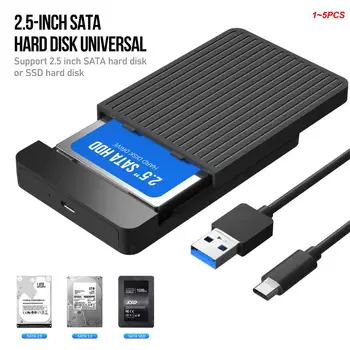 1 ~ 5ШТ Преносим 2,5 Адаптер SATA КЪМ USB 3.0 Твърд Диск, Външен Диск на Твърдия Диск на Калъф За SSD Диск, Твърд Диск Кутия С Кабел USB3.0 Type C