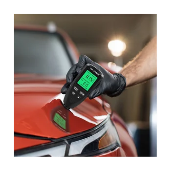 Цифров дебелометрия HW300MINI, Автоматичен Инструмент за измерване на боя на автомобила, Инструмент за измерване на слой боя, черен
