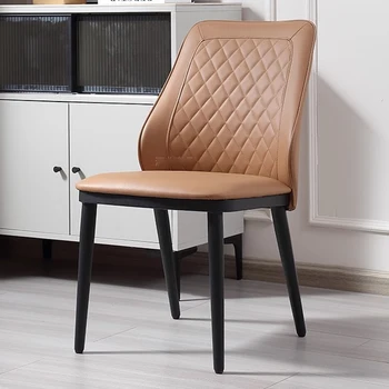 Кожени Дизайнерски Трапезни столове Подови Скандинавските Метални Трапезни столове Модерна Луксозна Ресторанная мебели за двор Mesas