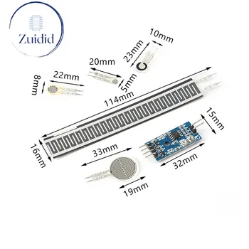 Модул сензор за налягане с съпротивление мембрана за тензодатчика Гъвкав аналогов FSR402, чувствителен към усилию, 4 mm, 5 mm, 7 mm, 110 mm за Arduino