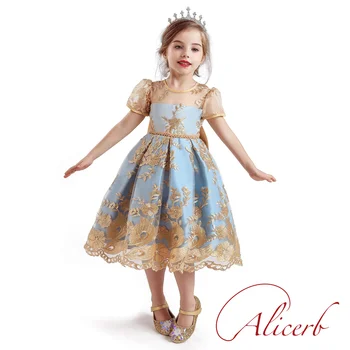 Тюлевые рокля с цветя модел за момичета 2023 г., класически с лък и кръгло деколте, детски тоалети за рожден ден, прекрасни бални рокли за партита, за дъщеря