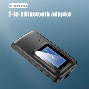 USB Bluetooth 5.0 Аудиопередатчик Приемник LCD Дисплей 3.5 мм AUX вход RCA Стерео Безжичен адаптер Ключ за вашия КОМПЮТЪР на телевизора автомобилни слушалки