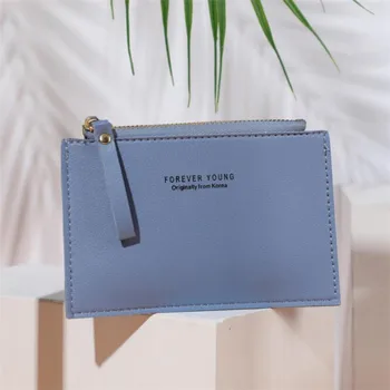 Дамска чанта за чанта от изкуствена кожа с цип, модерен малък портфейл, дизайнерски чантата си за дреболии, портмонета за монети