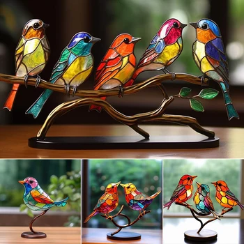 Творчески Витражные Акрилни птици Метална Скулптура 