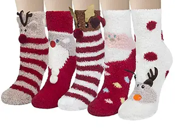 4 Чифта женски зимни плюшени чорапи, удобни плюшени чорапи, топли плюшени Коледни чорапи, подарък за дамите