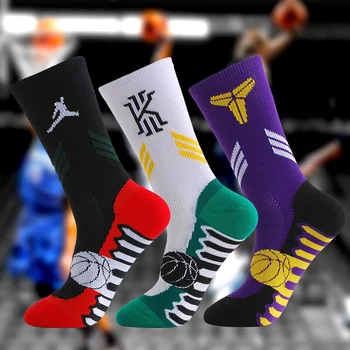 Баскетболни чорапи със средна височина, мъжки дебели студентски топки, елитни спортни чорапи за спорт