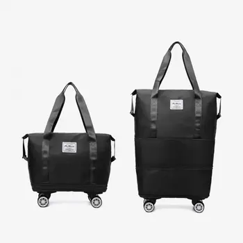 Голям спортна чанта от непромокаем плат Оксфорд, пътна спортна чанта с подвижни колела за нощно ползване на фитнес зала