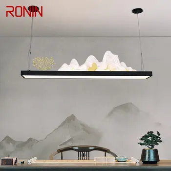 Подвесная полилей в китайски стил RONIN, модерни led висящи лампи с творческа природа 3 цвята за домашно чайната, трапезария