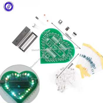 Безплатна доставка, комплект дихателната лампа във формата на сърце, направи си сам, комплект led dc 4,5 В-5-цветна вода, електронното производство за обучение