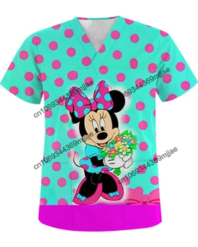 Y 2k Реколта тениски за двойки, Модни Дамски блузи 2023, Летни Тениски с къс ръкав за Жени, Дрехи, Черен, Розов Disney Yk2