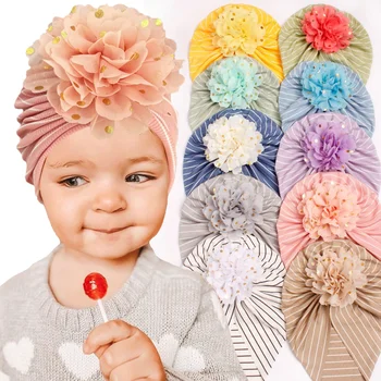 Нова раирана детска шапчица, детска шапчица-панел с флорални принтом, тънка защита на главата, капачката за момичета, детски аксесоари