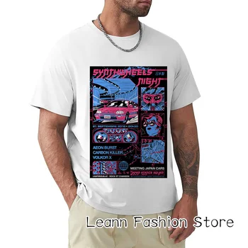 Тениска с изображение на японския автомобил за мъже, летни памучни потници, тениски, мъжки дрехи с забавен дизайн-къс ръкав, ежедневни градинска облекло Camiseta