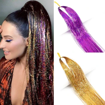 AZQUEEN synthesis, лъскава нишка за изграждане, 16 цвята, 22-инчов метална капачка, подходящ за перуки и удължаване на коса за жени