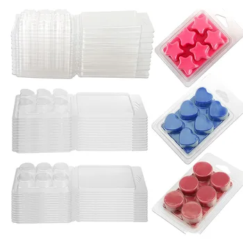 60 Опаковки, контейнери за стопяване на восък-6 прозрачни празни пластмасови форми за стопяване на восък - clamshells за тарталеток за стопяване на восък.