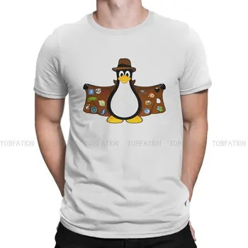 Тениска с операционна система Linux за мъже, основна ежедневна тениска Tux the Salesman, 100% памук, модни свободна тениска