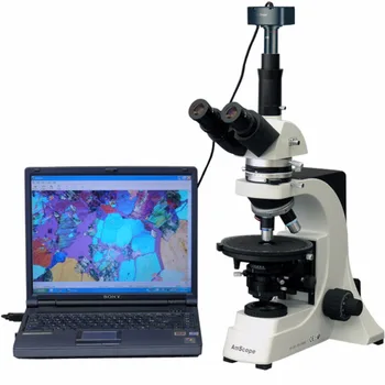 Безкраен поляризационен микроскоп-AmScope доставя 40X-1200X безкраен поляризационен микроскоп + 5-мегапикселова камера