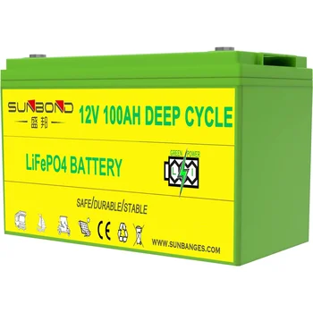Литиево-йонна батерия lifepo4 с дълъг срок на служба 12v 100ah за слънчеви панели/автомобил rv