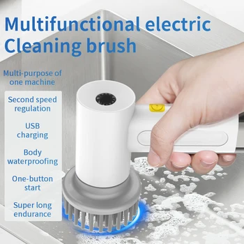 Нова безжична Електрическа четка за почистване на многофункционална ръчна електрическа четка за миене на съдове-за домашна кухня и баня