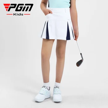 PGM Нова къса пола за момичета голф, Лятна спортна детски дрехи, пола трапецовидна форма, устойчива на плъзгане, мека, еластична, бързосъхнеща ежедневни, спортно облекло