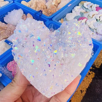 Красиви преливащи Ангелски Ореол-кристали, естествен кварцов кристал, Камък на Любовта, детски подарък, домашен декор