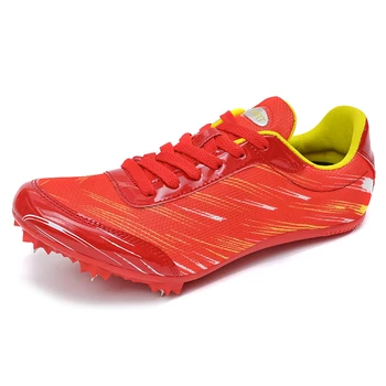 Мъжки обувки за лека атлетика, женски маратонки с шипове, лека спортни обувки за бягане, лека спортни обувки за състезания, големи размери 35-45