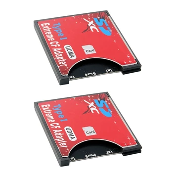 2X Нов калъф за SD карти-CF Поддържа безжичен Wi-Fi Адаптер за SD-карта тип I-Рефлексен фотоапарат червен цвят