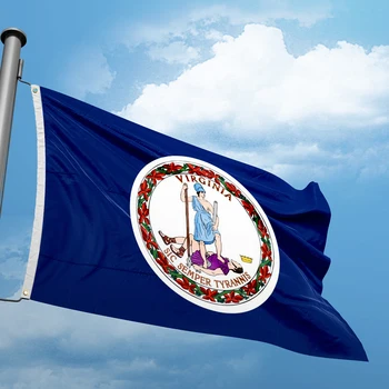 Флаг Вирджиния 3 * 5 фута 90 * 150 см Знамена на САЩ Дизайн По поръчка Банери за вътрешен и Външен декор Полиестер Устойчивост НА UV Двоен Шев