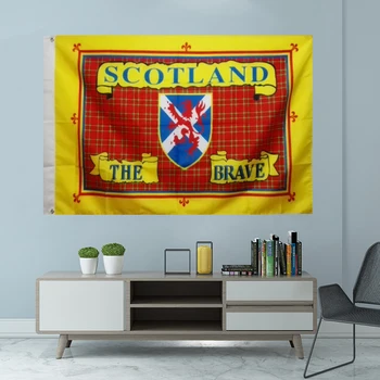 Шотландски флаг, Храброст, Графично изображение, отпечатването на поръчка, за Украса, за подвесного банер, Спортни втулка за капак вала от полиестер 3X5 ФУТА 90X150 см