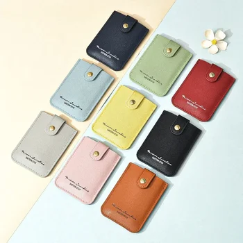 Нова тенденция на чантата с няколко карти, модерен просто обикновен корейски вариант, ультратонкая женствена чанта за карти от изкуствена кожа fresh