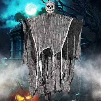 Комплект украси за Хелоуин Grim Reaper, Висящ Скелет, Зловеща Украса за Хелоуин, Окачен Грим за вътрешно/външно използване