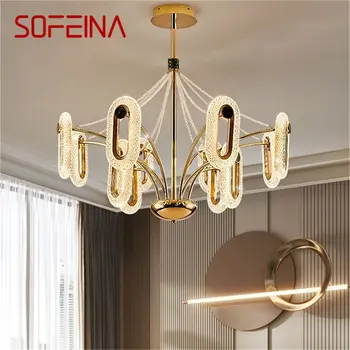 Осветителни тела SOFEINA Nordic Chandelier, модерни висящи лампи с пет кръгчета, led къщи за декорация на дома