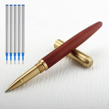 Дървена химикалка химикалка, метална луксозни химикалки-роллеры, елегантен почерк, маркова химикалка писалка за представителния бизнес