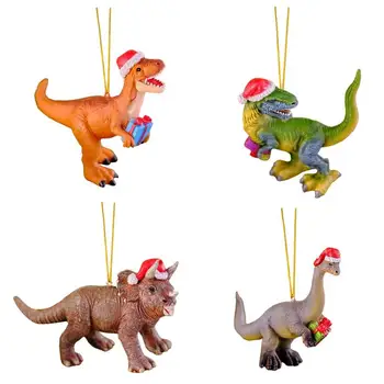 Коледна висулка с динозавром е Забавно за домашни любимци Коледни Висящи Украшения Коледно Дърво, Орнаменти във формата на Дракон Интериор на автомобил Подарък за бебето