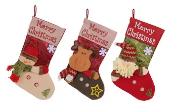Коледни чорапи, наполняемые пълнители под формата на снежинки, Чорапи, Коледна украса за дома, декорация за всекидневната, Коледна елха