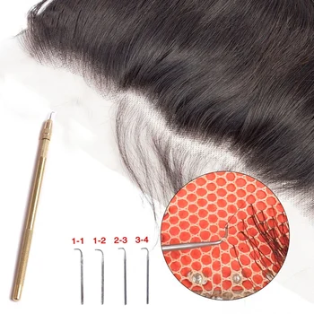 Кука за удължаване на косата от 5 теми, вентилационна игла за направата на перука, инструменти за плетене на една кука, ремонт дантелен перуки, кука-игла