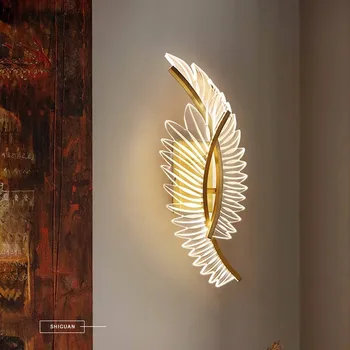 Модерен Алуминиев Акрил, с монтиран на стената лампа, кабинет, трапезария, Украшающий монтиран на стената лампа във формата на писалка, Фоайе, Спалня, Стенни тела от злато