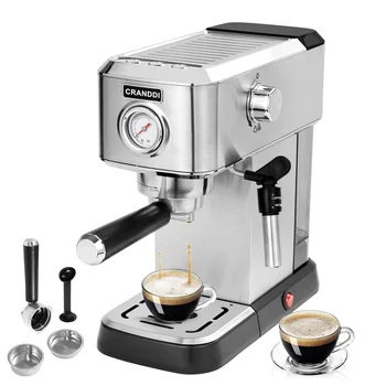 Кафемашина CRANDDI за приготвяне на еспресо с манометром Начало на Бизнес машина от неръждаема стомана