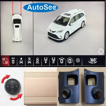 2022 за кола Toyota Sienna 360-градусная камера от птичи поглед на 3D панорамно огледало за обратно виждане cam surround паркинг на заден ход 4K таблото