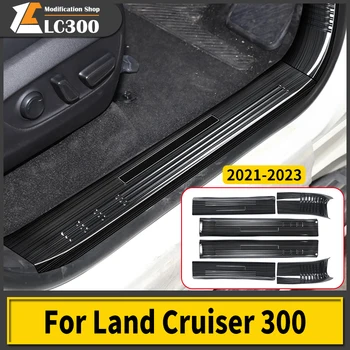 Към 2021 2022 2023 Toyota Land Cruiser 300 Защитно покритие праг от неръждаема стомана LC300 Актуализирани аксесоари за интериора Тунинг