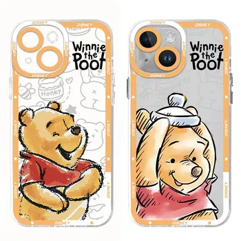 Прозрачен мек калъф Winnie the Pooh Case за Redmi 9A 10 10В Note 8 9 10 11 Pro 12 9 9C 9T 12C 10A Note 8 Note Shell Luxury