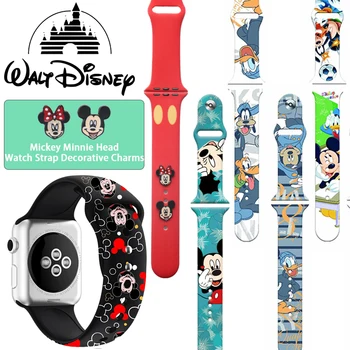 Силиконов Каучук Disney Mickey Minnie за Apple Watch Band 41 мм 45 мм 44 мм 42 мм 40 мм 38 мм Гривна За iWatch SE 8 7 6 5 4 3 2 1
