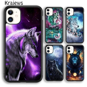Krajews Moonlight of the Wolf Мек Калъф За Телефон iPhone 15 SE2020 14 6 7 8 plus XR XS 11 12 13 pro max Plus корпуса Fundas