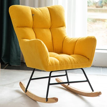 Тъканни на мека Мебел за дневна Европейски Мебели за Хол Дома Свободно време люлеещ се Стол Мързелив Подлакътник Разтегателен диван-фотьойл Спалня Малък диван