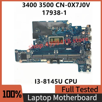 CN-0X7J0V 0X7J0V X7J0V висок клас дънна Платка за лаптоп DELL 3400 3500 дънна Платка 17938-1 С процесор i3-8145U 100% Работи Добре