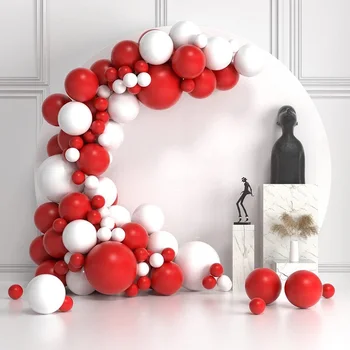 127 бр. Червено-бял комплект латексови балони за Коледно парти балони за Коледа, рожден Ден, Сватба, Коледна парти Аксесоари за украса