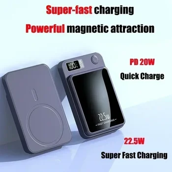 30000mAh Магнитно безжично зарядно устройство Qi Power Bank 22,5 W Mini Powerbank за iPhone, Samsung, Huawei Бързо зареждане