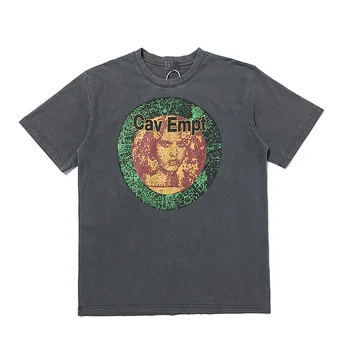 Мъжка тениска с батик CAVEMPT C. E, женска тениска с изображение на главата е 1: 1, дрехи CAVEMPT C. E.